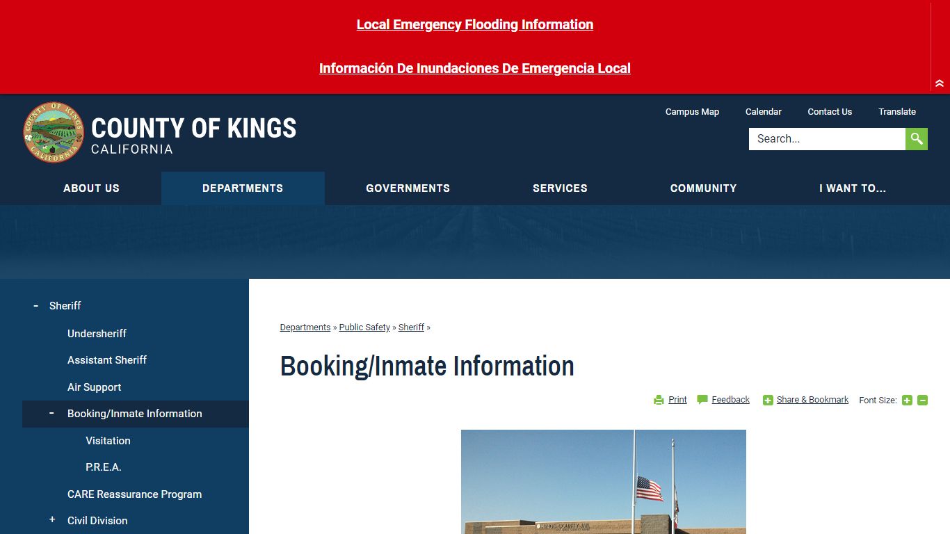 Booking/Inmate Information | Kings County